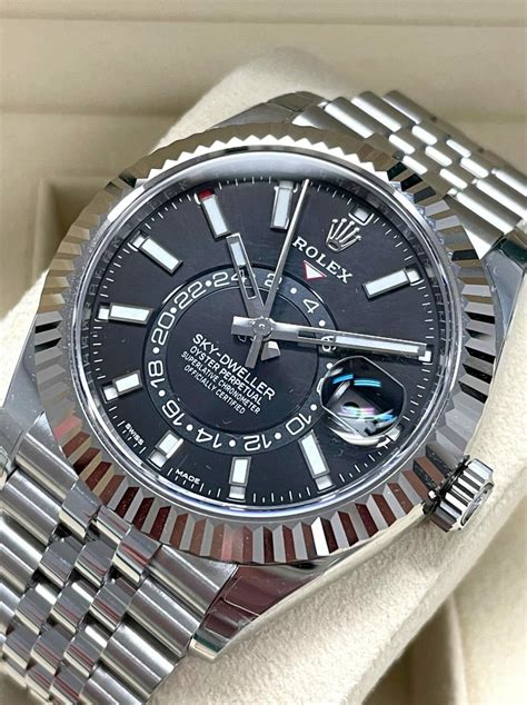 black rolex sky dweller|rolex sky dweller in stock.